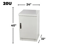 STURDX Essential Series™ 20U IP66 Weatherproof Galvanized Steel Outdoor Network Cabinet | 24" × 32" (600 × 800 mm) | 19-Inch Rack Enclosure