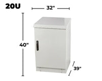 STURDX Essential Series™ 20U IP66 Weatherproof Galvanized Steel Outdoor Network Cabinet | 32" × 39" (800 × 1000 mm) | 19-Inch Rack Enclosure