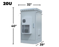 STURDX Climate Series™ 20U IP66 Weatherproof Galvanized Steel Outdoor Network Cabinet with Air Conditioner | 32" × 39" (800 × 1000 mm) | 19-Inch Rack Enclosure