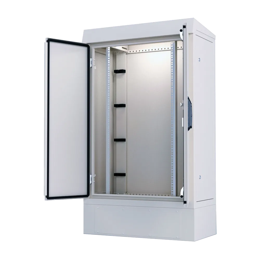 22U outdoor server rack cabinet IP66 400mm depth offers security in harsh settings.