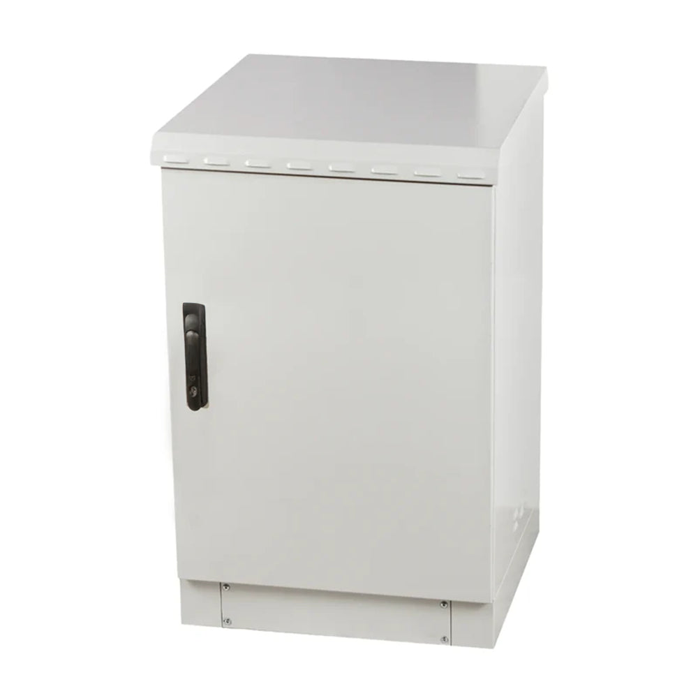 24U outdoor network cabinet enclosure IP66 rated for fiber and telecom equipment.