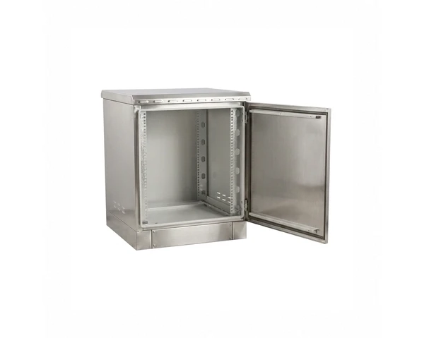 STURDX Essential Series™ 16U IP66 Weatherproof Stainless Steel Outdoor Network Cabinet | 24" × 32" (600 × 800 mm) | 19-Inch Rack Enclosure