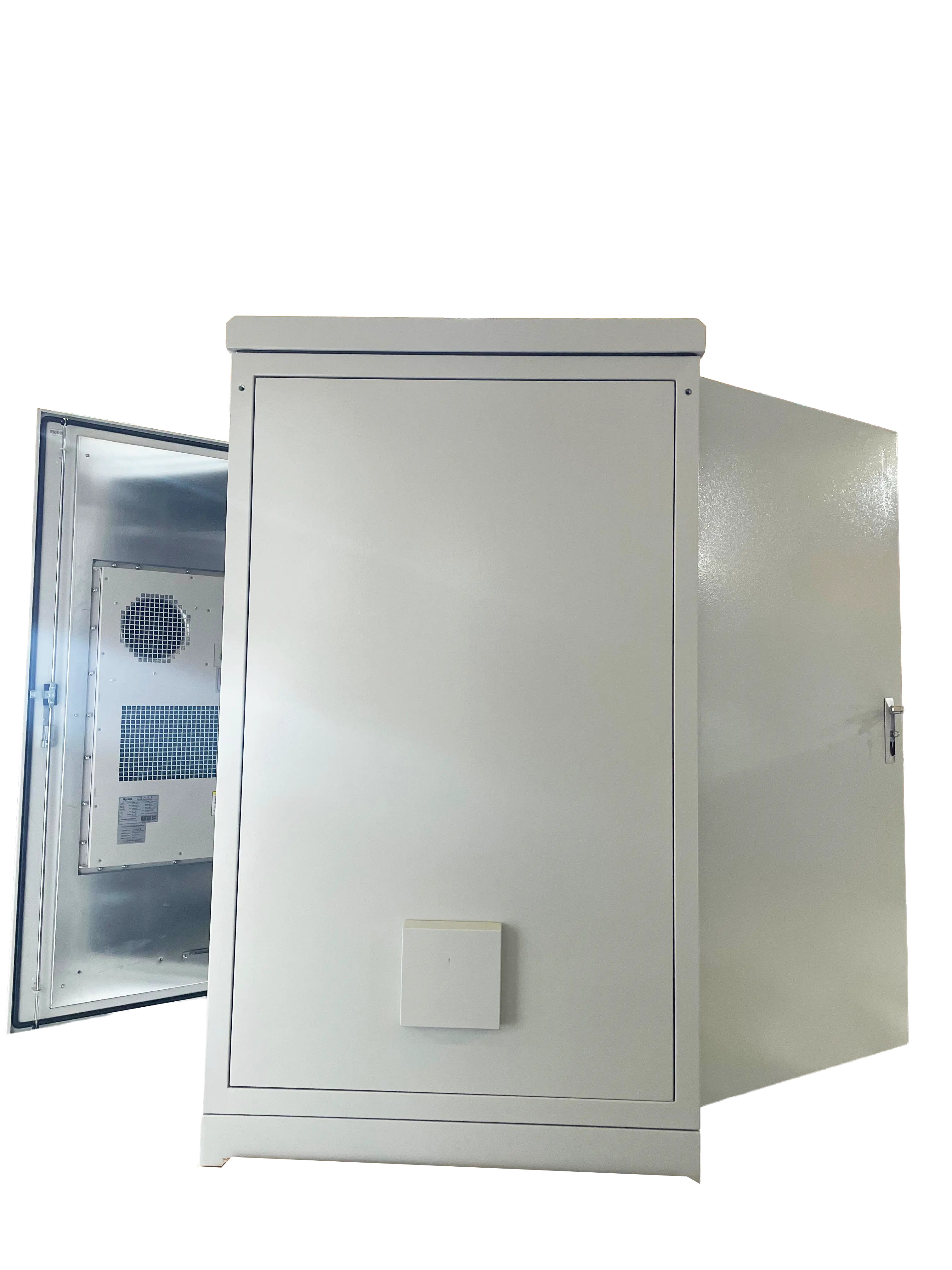 32U outdoor weatherproof cabinet front view provides durable and secure equipment housing.