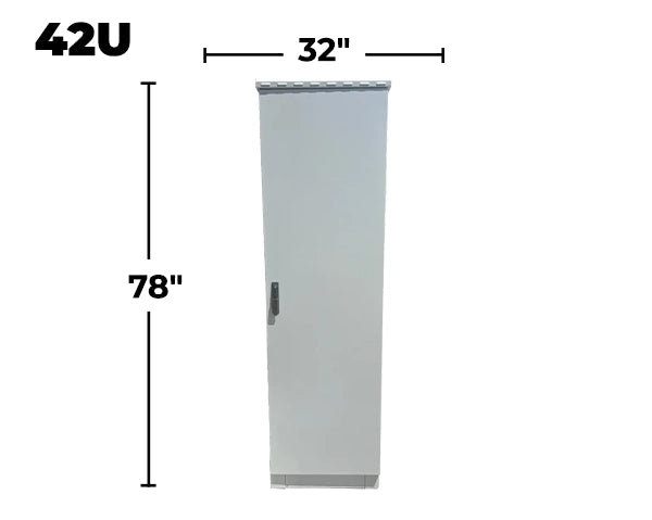 STURDX Essential Series™ 42U IP66 Weatherproof Outdoor Network Cabinet | 32" × 32" (800 × 800 mm) | Galvanized Steel | 19-Inch Rack Enclosure