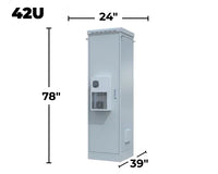 STURDX Climate Series™ 42U IP66 Weatherproof Outdoor Network Cabinet with Air Conditioner | 24" × 39" (600 × 1000 mm) | Galvanized Steel | 19-Inch Rack Enclosure