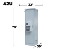 STURDX Climate Series™ 42U Outdoor Network Cabinet with Air Conditioner | 32" × 39" (800 × 1000 mm) | Galvanized Steel | IP66 | 19-Inch Rack Enclosure