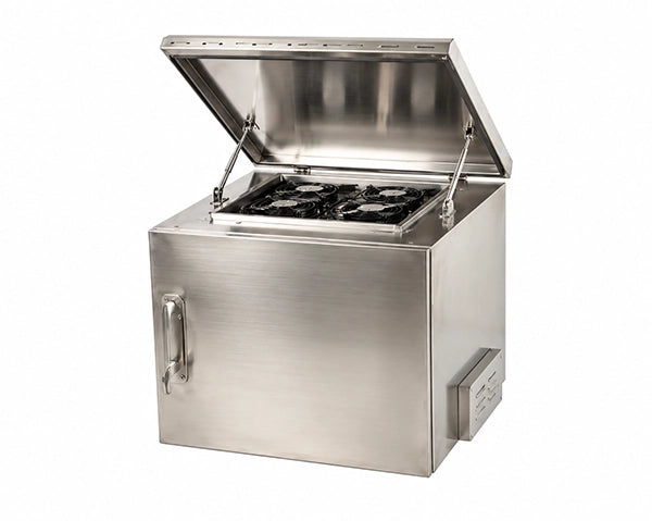 STURDX Essential Series™ 7U IP66 Weatherproof Stainless Steel Outdoor Network Cabinet | 24" × 18" (600 × 450 mm) | 19-Inch Rack Enclosure