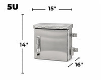 STURDX Outdoor Security Series™ 5U IP66 Weatherproof Stainless Steel Outdoor Mini Security Cabinet | 15" × 16" (371 × 400 mm) | 10-Inch Equipment Enclosure