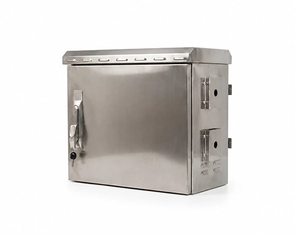 STURDX Essential Series™ 7U IP66 Weatherproof Stainless Steel Outdoor Network Cabinet | 24" × 24" (600 × 600 mm) | 19-Inch Rack Enclosure