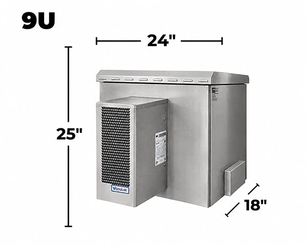 9U Outdoor Network Cabinet Enclosure – IP66 Weatherproof Stainless Steel Outdoor | 600mm x 450mm / 24" x 18" Floor, Pole and Wall Mount STV-HC-9U450