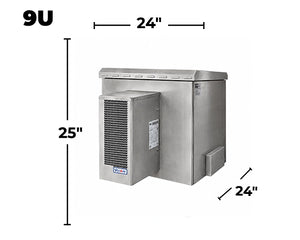 9U600 (24"deep) Outdoor Network Cabinet Enclosure – IP66 Weatherproof Stainless Steel Outdoor | 600mm x 600mm / 24" x 24" Floor, Pole and Wall Mount STV-HC-9U600 (Kopya)