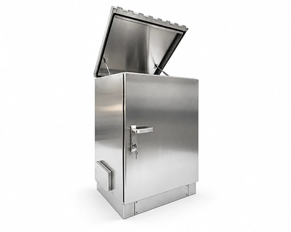 STURDX Essential Series™ 20U IP66 Weatherproof Stainless Steel Outdoor Network Cabinet | 24" × 24" (600 × 600 mm) | 19-Inch Rack Enclosure