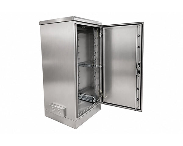 STURDX Essential Series™ 32U IP66 Weatherproof Stainless Steel Outdoor Network Cabinet | 24" × 39" (600 × 1000 mm) | 19-Inch Rack Enclosure