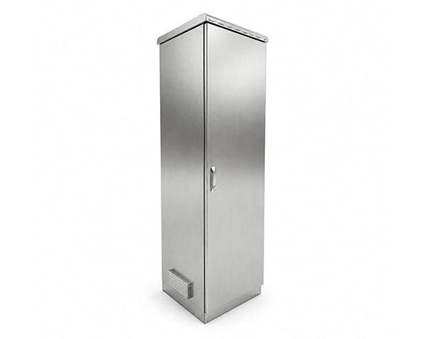 STURDX Essential Series™ 42U Stainless Steel Outdoor Network Cabinet | 32" × 40" (800 × 1000 mm) | IP66 Weatherproof | 19-Inch Rack Enclosure