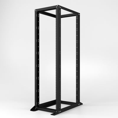 Rack para servidores de 4 postes y marco abierto de 42U | Bastidor de red de TI de montaje en bastidor de tipo abierto de 19 pulgadas | Profundidad ajustable 300 mm-800 mm (12"x32") | Acero grueso y montaje en piso