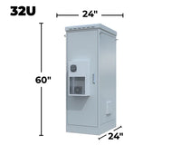 STURDX Climate Series™ 32U IP66 Weatherproof Galvanized Steel Outdoor Network Cabinet with Air Conditioner | 24" × 24" (600 × 600 mm) | 19-Inch Rack Enclosure