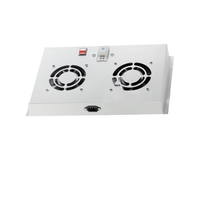 Módulo de 2 ventiladores para gabinetes de red para exteriores | Refrigeración y ventilación con gestión silenciosa del flujo de aire | Termostato analógico e interruptor de encendido/apagado | Compatible con profundidad de 18 pulgadas