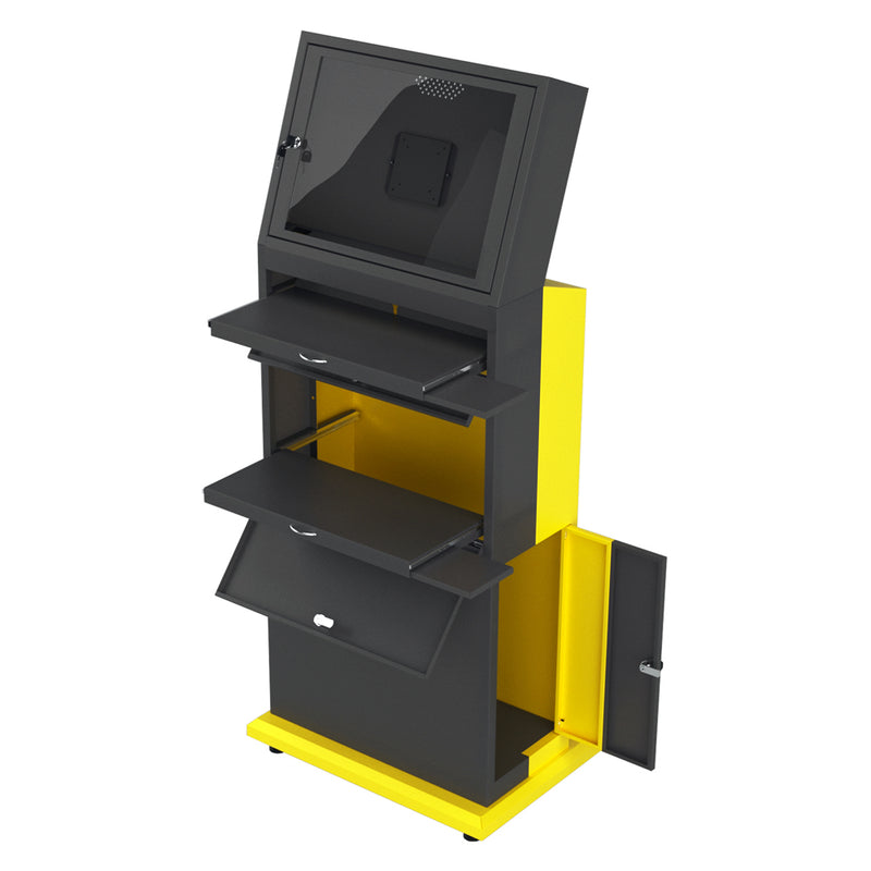 Counter Computer For Pay Mobile Computer Cabinet V3 - Industrial Workstation