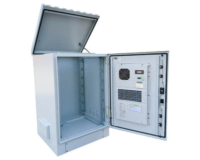 IP66 - 16U Outdoor Weatherproof Network Cabinet Enclosure with 600W (~2130 BTU) A/C - Cooler, Heater and Dehumidifier