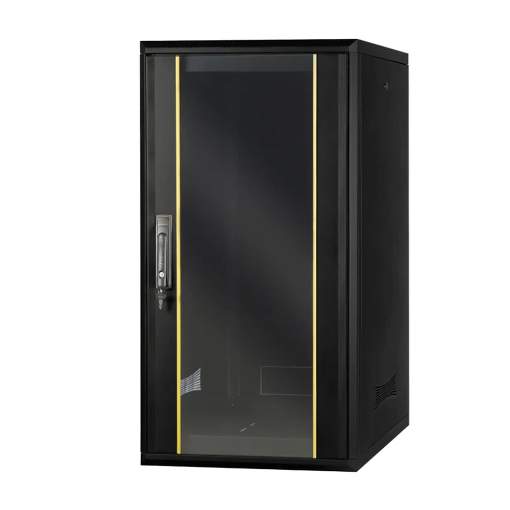 24U Floor Standing Server Rack Cabinet - 600x1000 -  Lock Front Glass