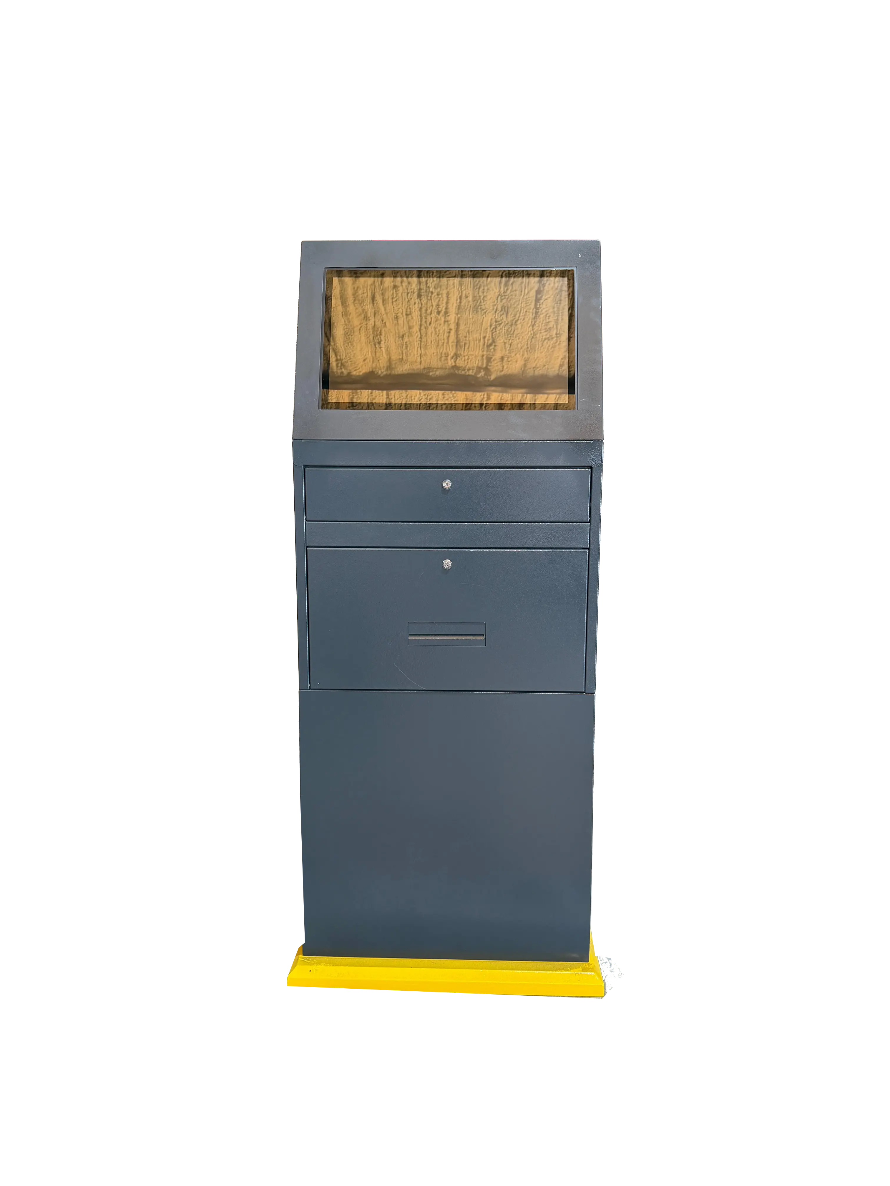 Heavy-duty industrial PC enclosure cabinet on wheels, V2 Touch, ensures durable and portable IT storage.