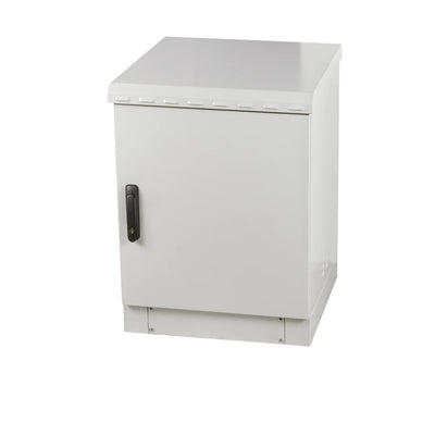 Gabinete de red para exteriores de pie de 16U - Gabinete de red resistente a la intemperie y con clasificación IP55 | Resistente al polvo y al agua, listo para ventilador | 24 pulgadas de ancho x 24 pulgadas de profundidad