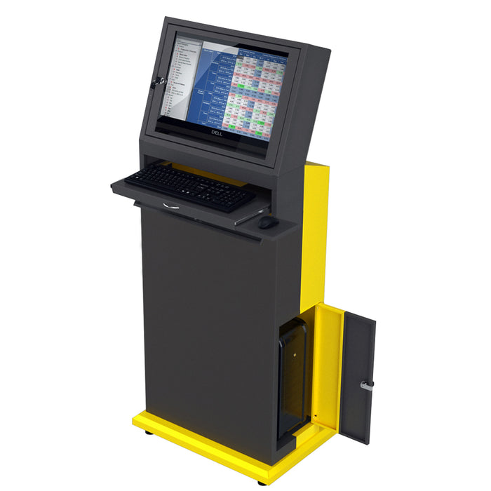 Mobile Computer Cabinet V1 | Yellow Workstation