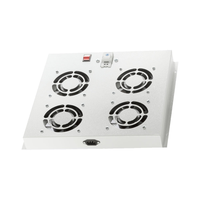 Módulo de 4 ventiladores para gabinetes de red para exteriores | Refrigeración y ventilación con gestión silenciosa del flujo de aire | Termostato analógico e interruptor de encendido/apagado | Compatible con profundidad de 24 pulgadas