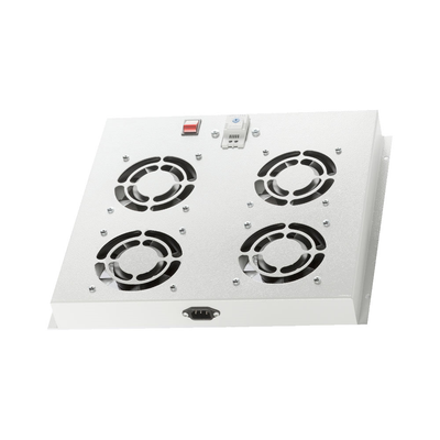 Módulo de 4 ventiladores para gabinetes de red para exteriores | Refrigeración y ventilación con gestión silenciosa del flujo de aire | Termostato analógico e interruptor de encendido/apagado | Compatible con profundidad de 24 pulgadas