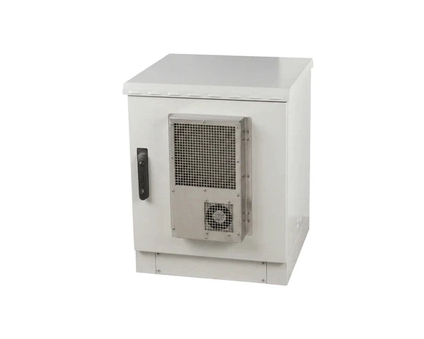 STURDX Climate Series™ 12U IP66 Weatherproof Galvanized Steel Outdoor Network Cabinet with Air Conditioner | 24" × 18" (600 × 450 mm) | 19-Inch Rack Enclosure
