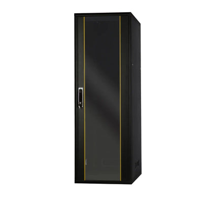 Gabinete en rack para servidores de piso de 42U - Gabinete de red de TI independiente con cerradura y vidrio frontal templado | Modulares con Ruedas | 600 mm de ancho x 1000 mm de profundidad (24"x40")