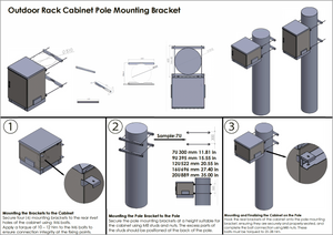 Pole-Mount Bracket Set for 24" STURDX Outdoor Cabinets – Fits Poles up to 20" Diameter (508 mm) – Heavy-Duty Steel Mounting Kit