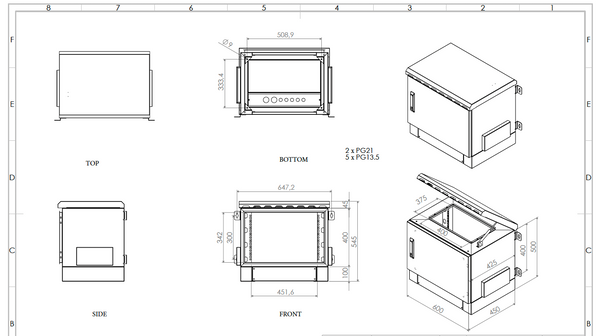 Weatherproof 7U Outdoor Network Enclosure - 600mm x 450mm