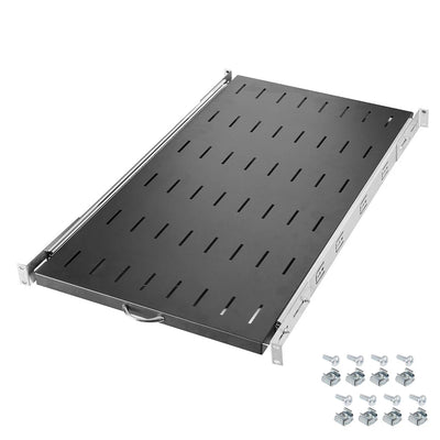 Estante deslizante para rack de servidores 1U - Estante de montaje en rack ventilado para redes de 19 pulgadas, racks de centros de datos y gabinetes de salas de servidores de TI | 800 mm de profundidad