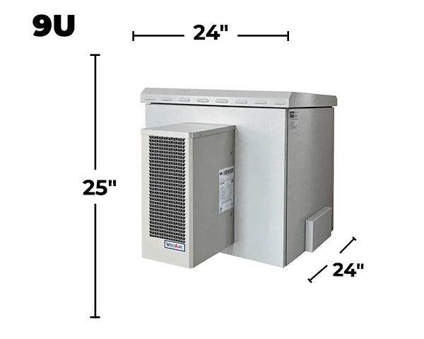 9U600 (24"deep) Outdoor Network Cabinet Enclosure – IP66 Rated Weatherproof for Telecom, Fiber, and Server Equipment | 600mm x 600mm / 24" x 24" Floor, Pole and Wall Mount STV-HC-9U600