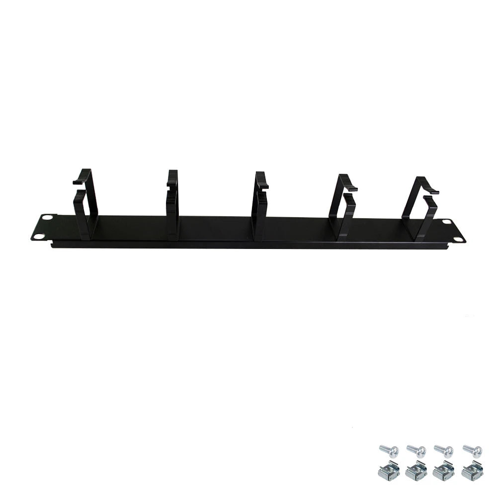 1U Metal Horizontal Cable Management Panel with 5 D-Rings