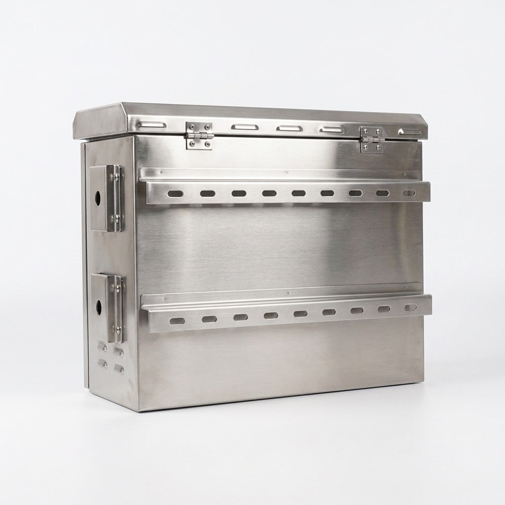 STURDX 7U cabinet rear view with wall mount brackets bolted in place