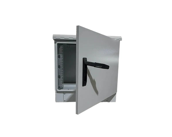 STURDX Essential Series™ 9U IP66 Weatherproof Galvanized Steel Outdoor Network Cabinet | 24" × 18" (600 × 450 mm) | 19-Inch Rack Enclosure
