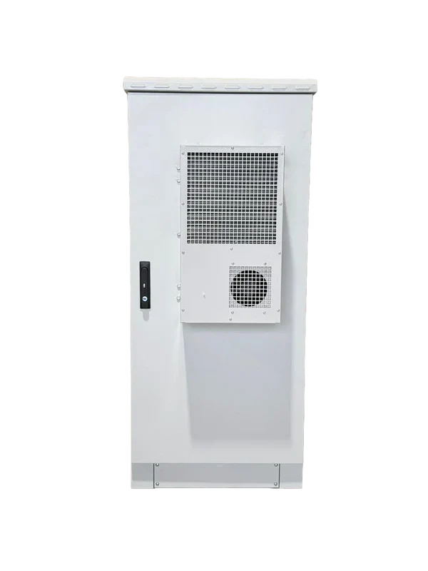 Outdoor weatherproof cabinet for telecom systems with 32U of rack space