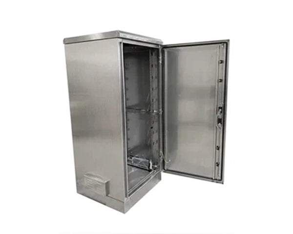 STURDX Climate Series™ 32U IP66 Weatherproof Stainless Steel Outdoor Network Cabinet with Air Conditioner | 24" × 24" (600 × 600 mm) | 19-Inch Rack Enclosure
