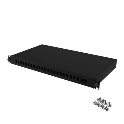 19" 1U 24 Port LC Duplex Fiber Optic Patch Panel Blank