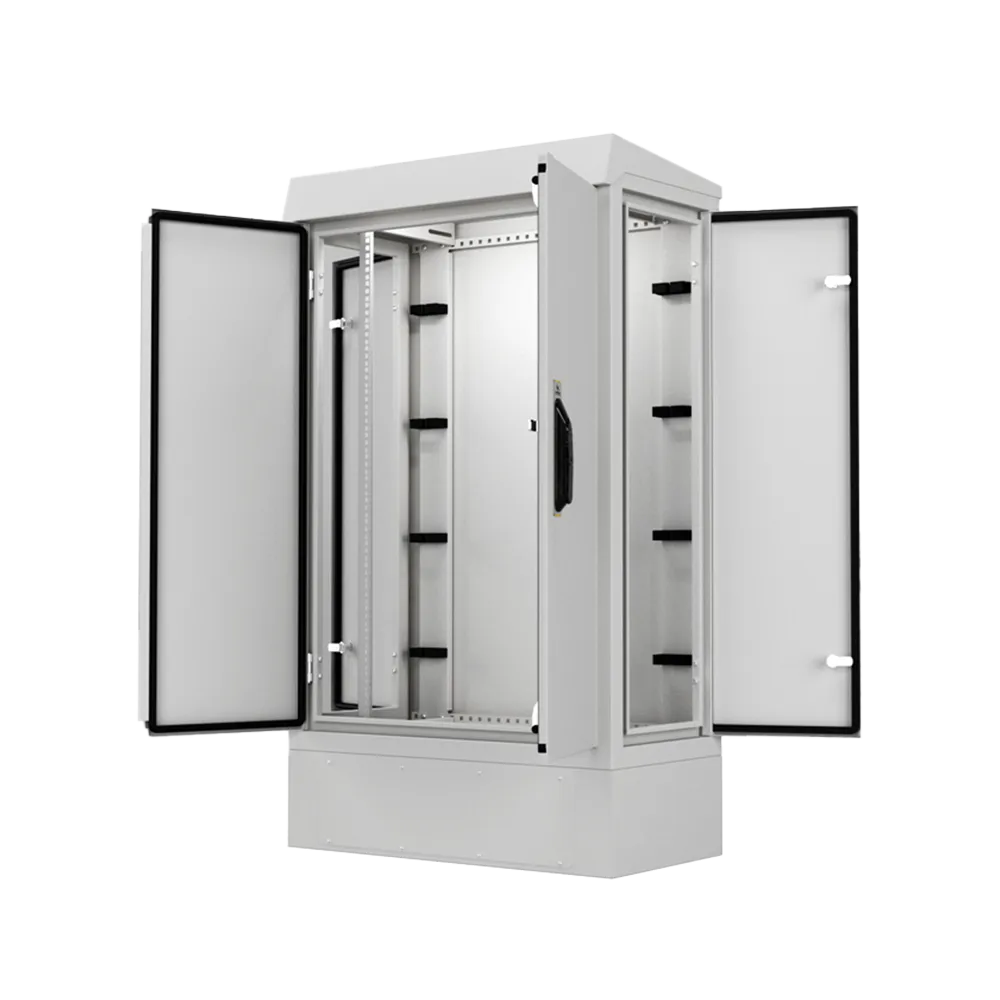 Weatherproof fiber optic rack cabinet 22U 19 inch ensures durable network protection.