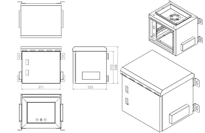 5U Weatherproof Outdoor Enclosure Cabinet - STV-HC-5U300